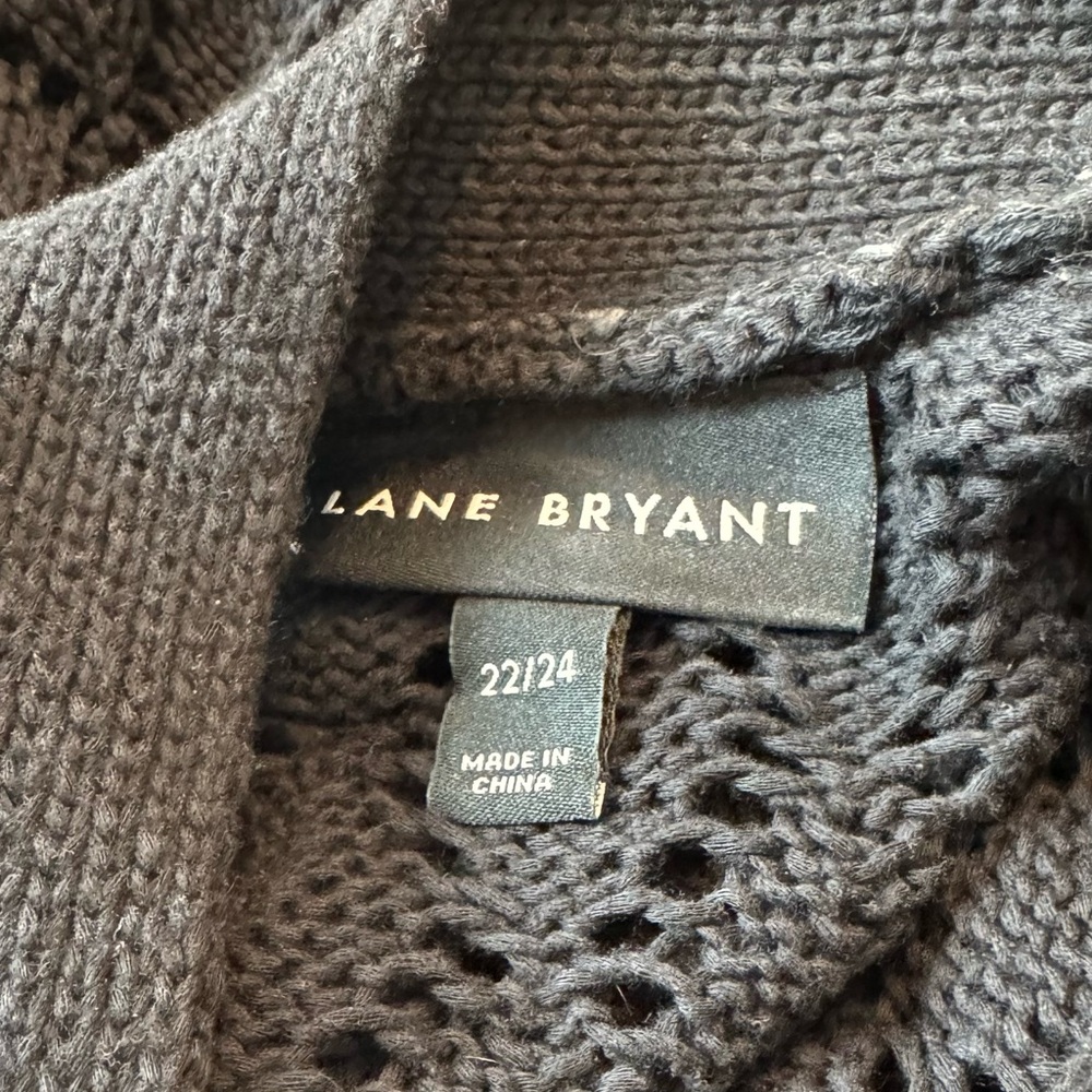 Lane Bryant plus size Lacy Cardigan. Black. Size 22/24. Open Front. Long Sleeve. - Picture 8 of 9